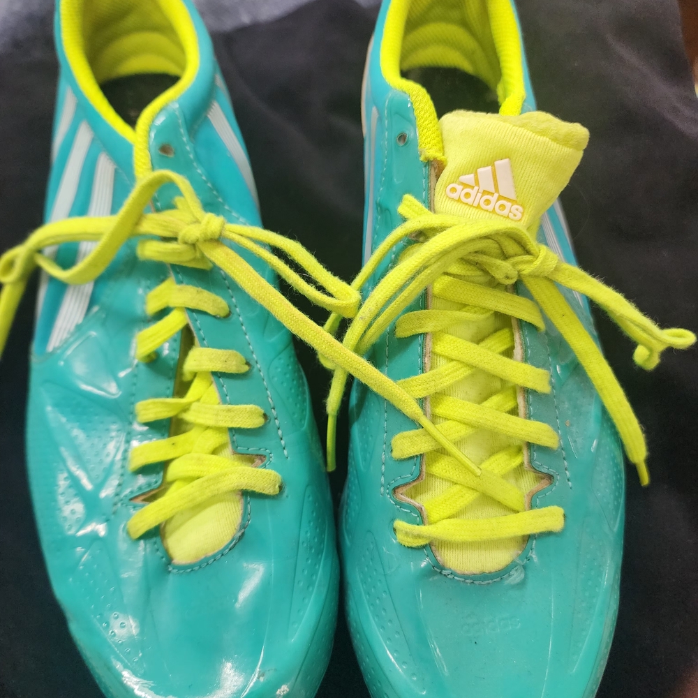 adidas Teal and Neon Yellow Athletic Shoes - Picture 3 of 5